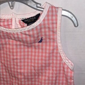 4T Girl Shirt Nautica Gingham Pink Sleeve